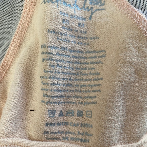 NEW Free People Charlee Braless‎ Mesh Detail Blush XS/S - Picture 5 of 5